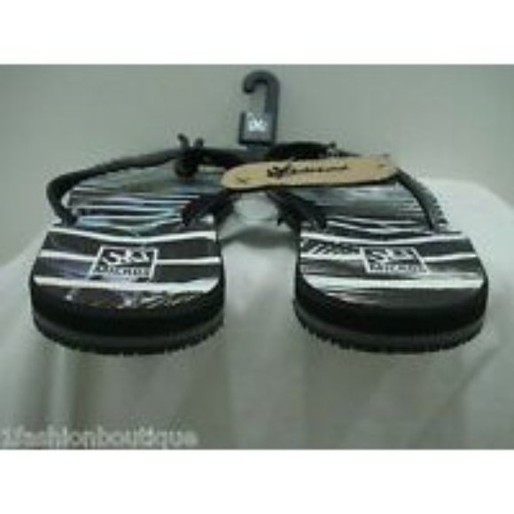 MICROS Mens Flip Flops Thong Sandal MZSD-353 Black/White Size 9 New - Picture 9 of 10